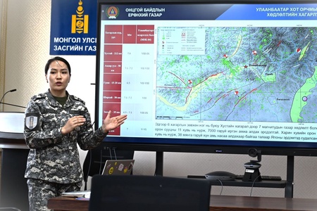 “ГАЗАР ХӨДЛӨЛТИЙН ГАМШГААС УРЬДЧИЛАН СЭРГИЙЛЭХ, БЭЛЭН БАЙДЛАА ХАНГАХ” СЭДЭВТ СУРГАЛТ БОЛОВ 