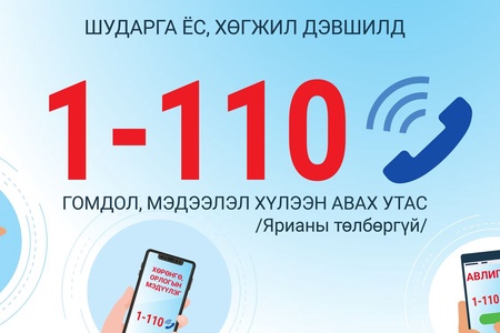 АВЛИГЫГ МЭДЭЭЛЭХ 110 ТУСГАЙ ДУГААР 1-110 БОЛЖ ӨӨРЧЛӨГДЛӨӨ