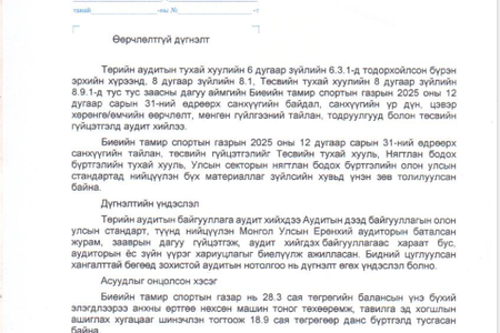 2025 аудитын дүгнэлт