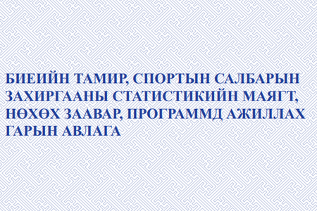 Биеийн тамир, спортын салбарын захиргааны статистикийн маягт, нөхөх заавар, программд ажиллах гарын авлага