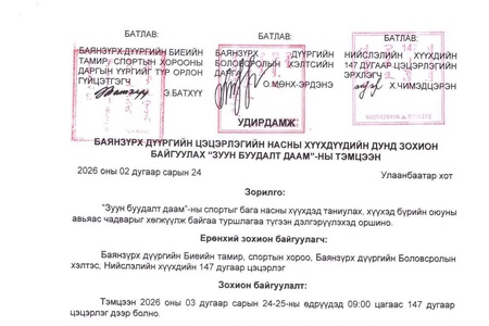 НИЙСЛЭЛИЙН 147 ДУГААР ЦЭЦЭРЛЭГИЙН НЭРЭМЖИТ ЦЭЦЭРЛЭГИЙН НАСНЫ ХҮҮХДҮҮДИЙН “ЗУУН БУУДАЛТ ДААМ”-НЫ ТЭМЦЭЭН ЗОХИОН БАЙГУУЛАГДАНА. 